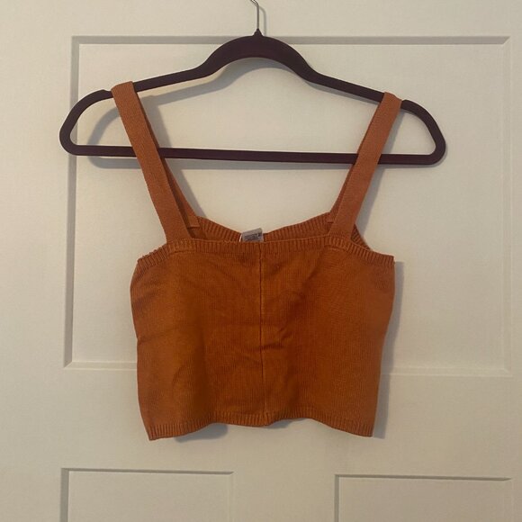 Ichi Temia Knit Crop Top in Caramel - Picture 5 of 5